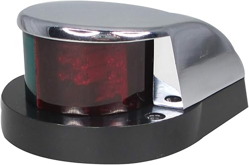 Pactrade Marine Arco de luz de navegación con combinación de LED bicolor, color verde claro y rojo, montaje en superficie cromada para barco,