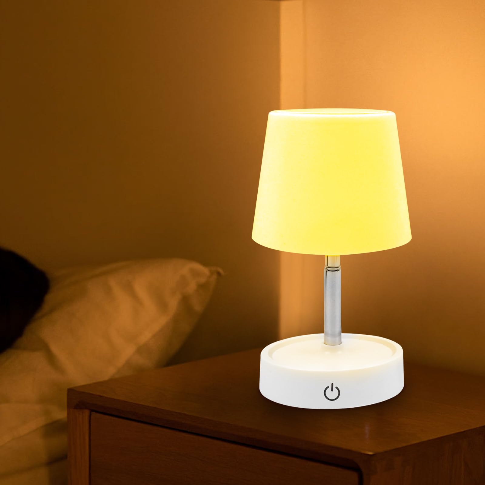 WIYETY Teleskop Tischleuchte 2 Stück - LED USB Ladebar - Höhenverstellbar 10-27cm - Touch Bedienung