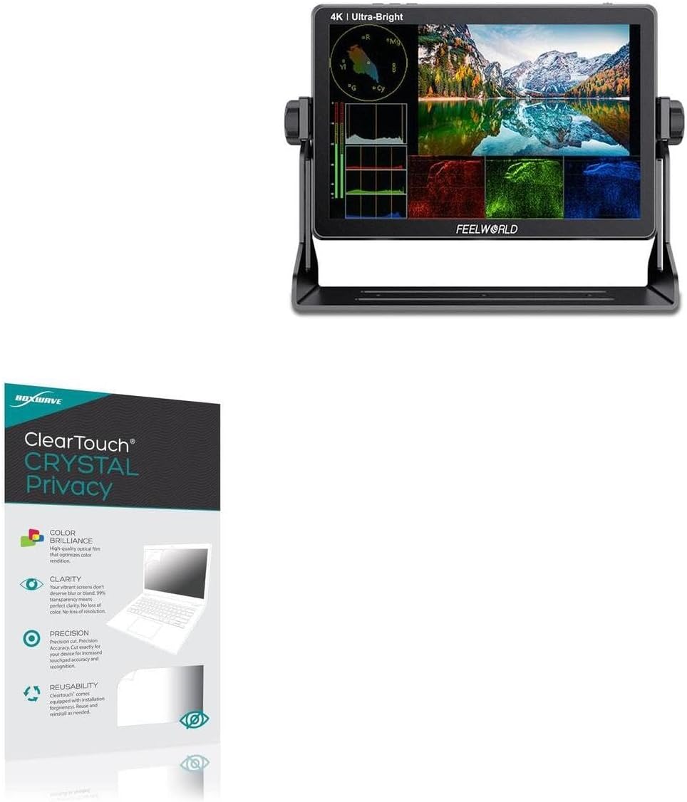BoxWave Screen Protector Compatible with AVIDEONE DSLR Camera Monitor (10.1in) - ClearTouch Crystal Privacy (2-Pack), Privacy Screen Protector Flexible Film Clear