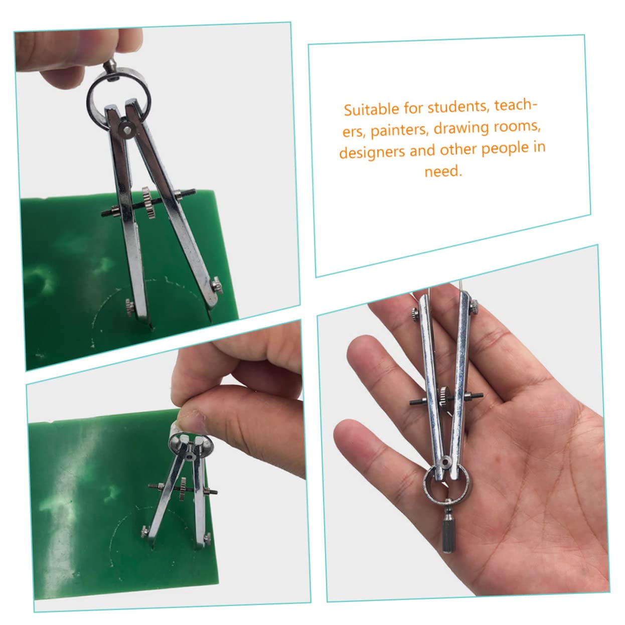 NUOBESTY 4 Pièces boussoles boussole pour les mathématiques boussole mathématique compas scolaire compas de charpentier Fournitures de bureau boussole pour la géométrie Acier inoxydable