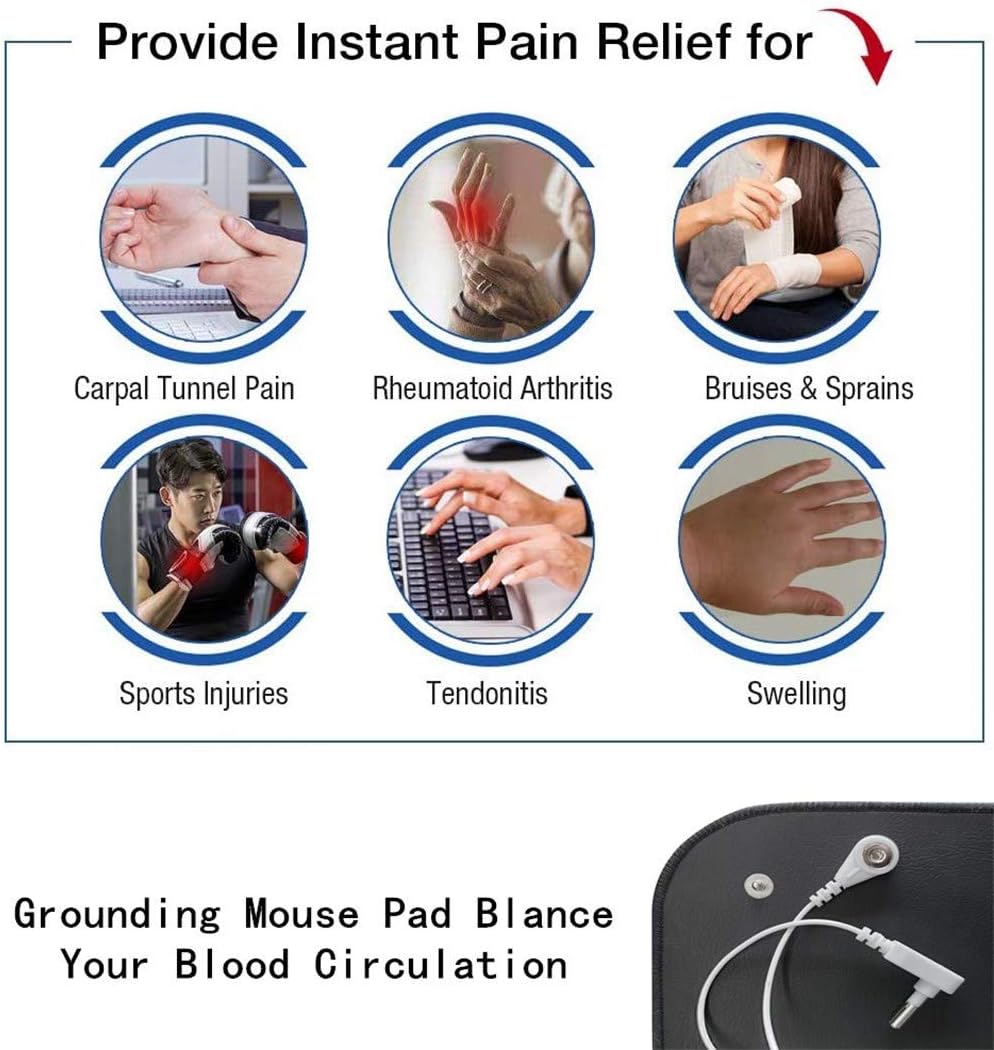 Super Deal Product Grounding Pad, Grounding Mat, Grounding Mouse pad & Grounding Cord for ESD Protection, Grounding Therapy pad for Negative Ions, Carpal Tunnel(9.8IN X 11.8IN)