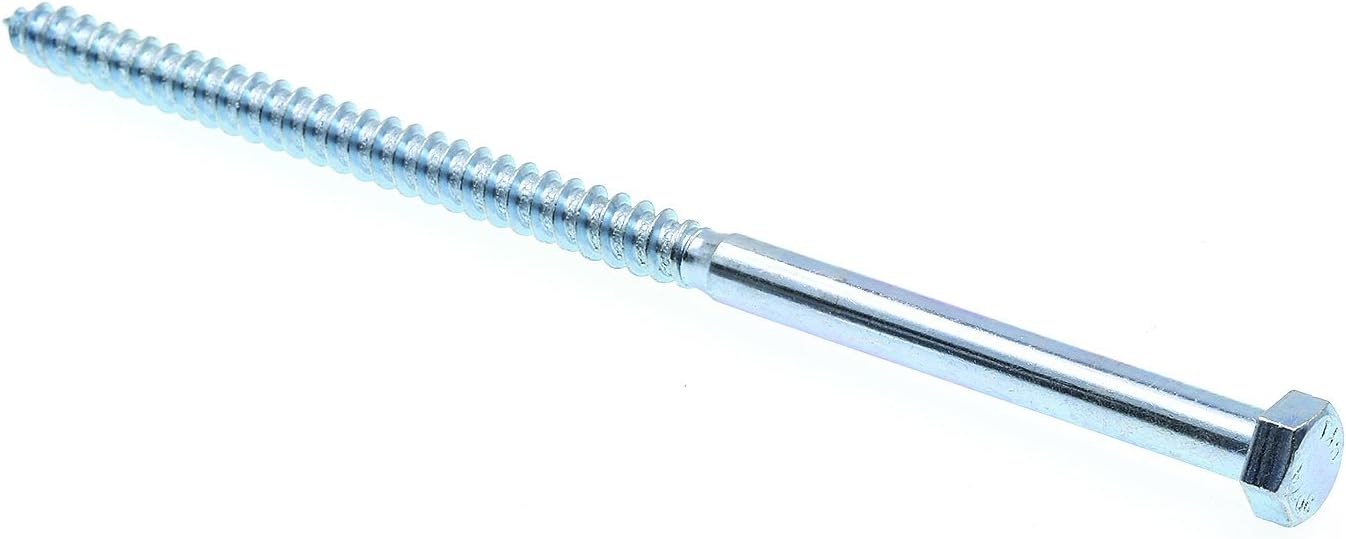 Prime-Line 9056636 Hex Lag Screws, 3/8 in. X 8 in., A307 Grade A Zinc Plated Steel (10 Pack)