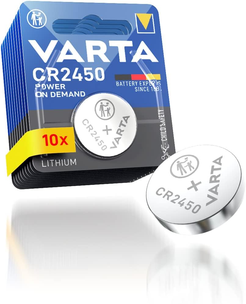 VARTA Piles Bouton CR2450, lot de 10, Power on Demand, Lithium, 3V ...
