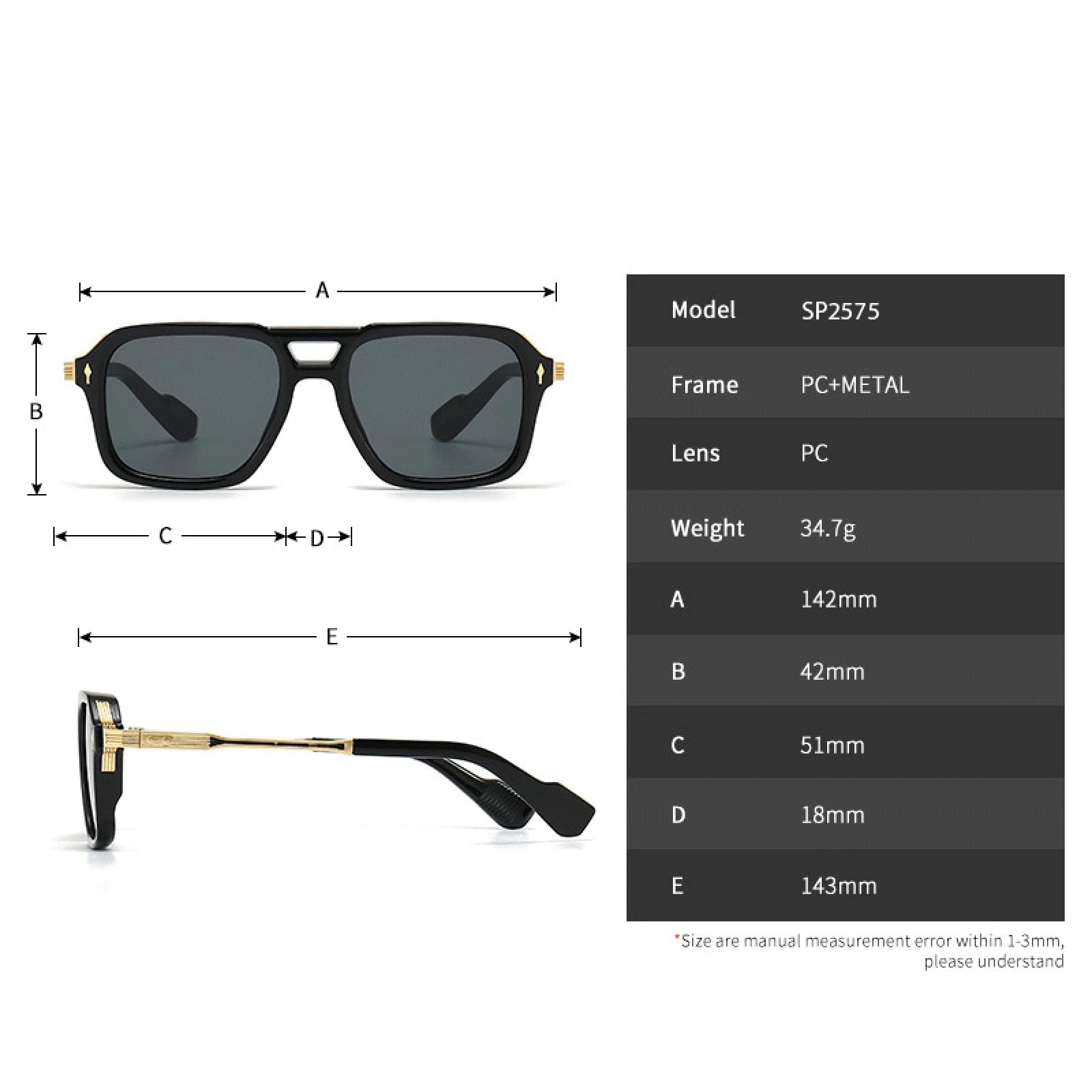 Okulary przeciwsłoneczne UV400 retro podwójny mostek unisex