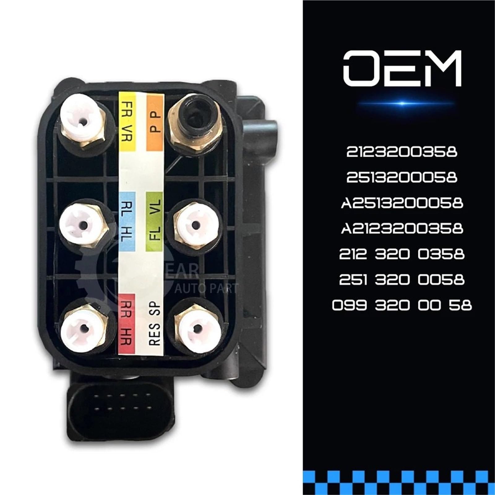 Amortiguador de aire Suspensiones de aire Bloque de válvula solenoide de suministro de bomba de compresor de suspensión neumática para Mercedes W221 W166 W164 W251 W212 W222 C216