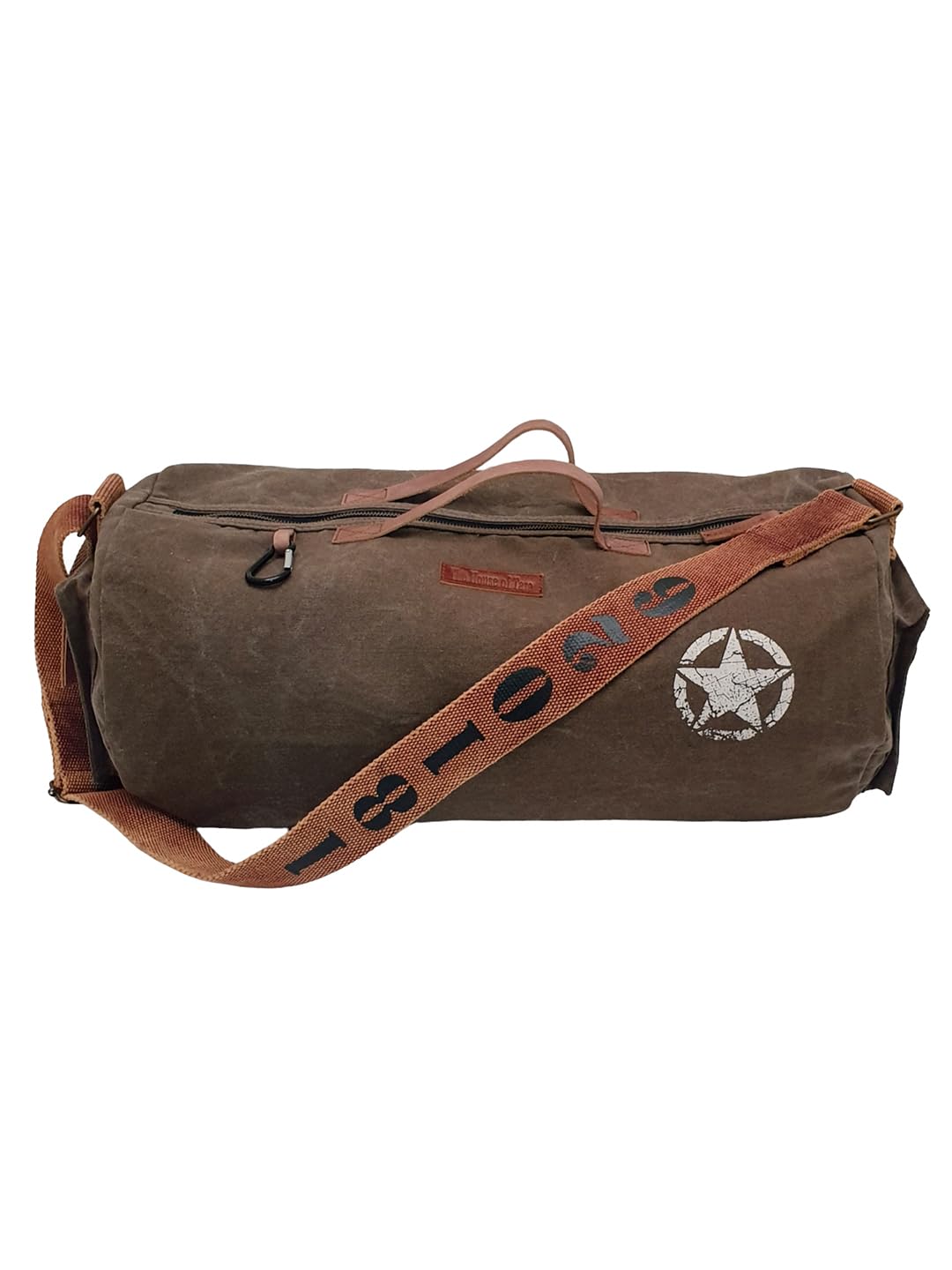 Canvas Travel Duffle Bag | 25 litres | Sports Duffel | Gym Bags | for Men and Women | Waterproof | Adjustable Broad Strap | Airline Carry-On Luggage | Quick Access Pockets | Brown