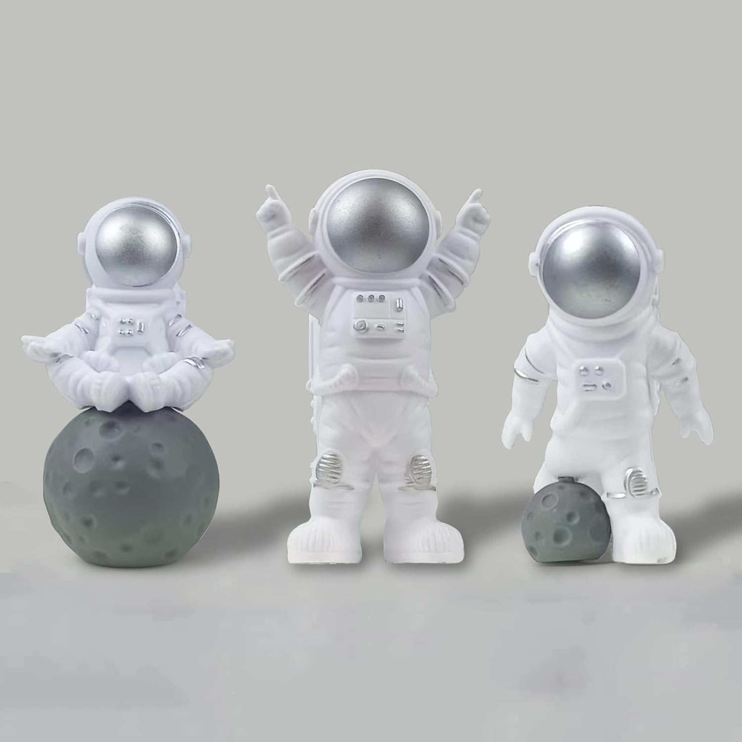 45PCS Space Cake Toppers Set - Astronaut Figurines, Rockets, Stars & Planets For Birthday & Baby Shower Decor