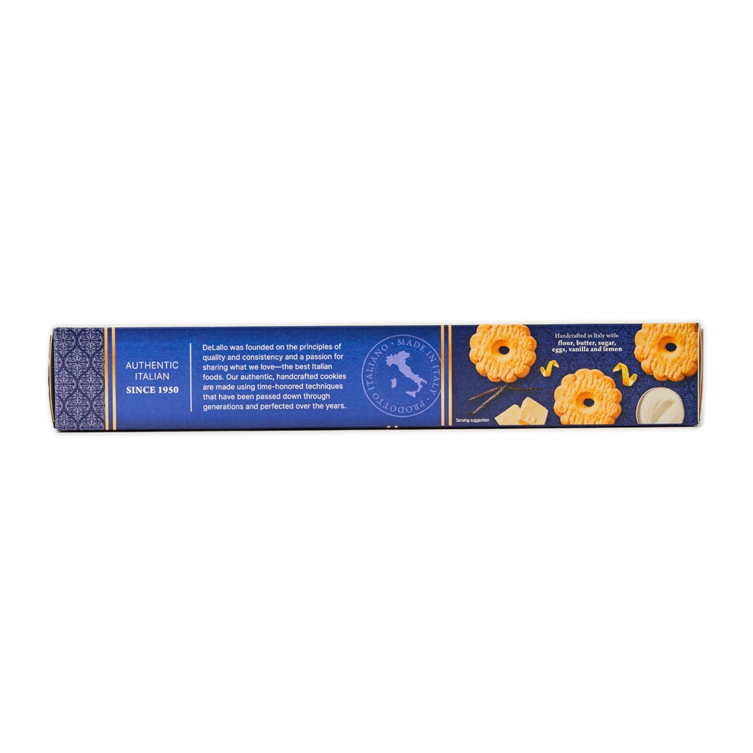 DeLallo Canestrelli Cookies, Butter Cookies Made in Italy, Daisy Flower Shape, Crumbly Texture, Rich Flavor Made with Vanilla and Lemon, Preservative Free, Non-GMO, 4.2 oz Box, (4 Pack)