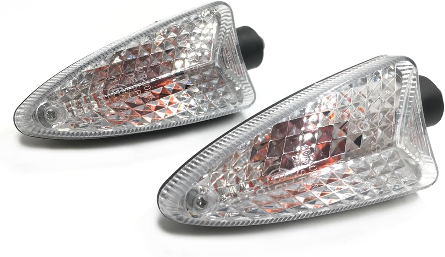 2Pcs Motorcycle Turn Signal Light Front Or Rear Indicator Compatible With Triumph Tiger 800/XC Tiger 1050 Daytona 675/R 2009-2018 (Short handle and Clear)