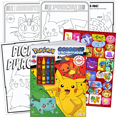 Image of Bendon Pokemon Stickers Activity Set with Pokemon Coloring Book with Stickers, Reward Sticker Set, Craft Door Hanger