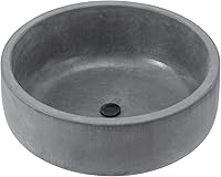 MyGift 8-Inch Gray Unglazed Cement Succulent Planter Pot with Drainage Hole - Rustic Concrete Vase for Indoor Cactus Plants