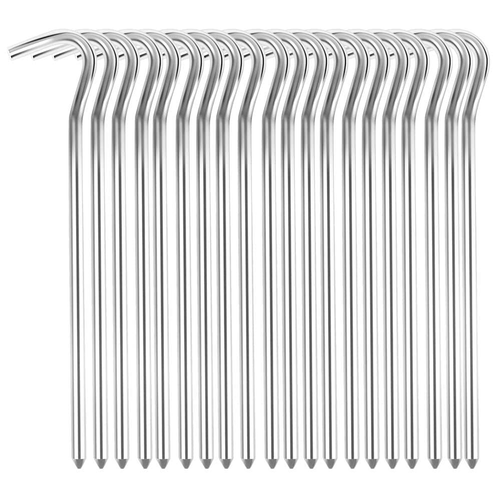 20 sztuk aluminiowych śledzi namiotowych, 18 cm długości, haczyki namiotowe do kempingu i prac ogrodniczych, 0,6 cm średnicy, akcesoria namiotowe Śledzie kotwy namiot
