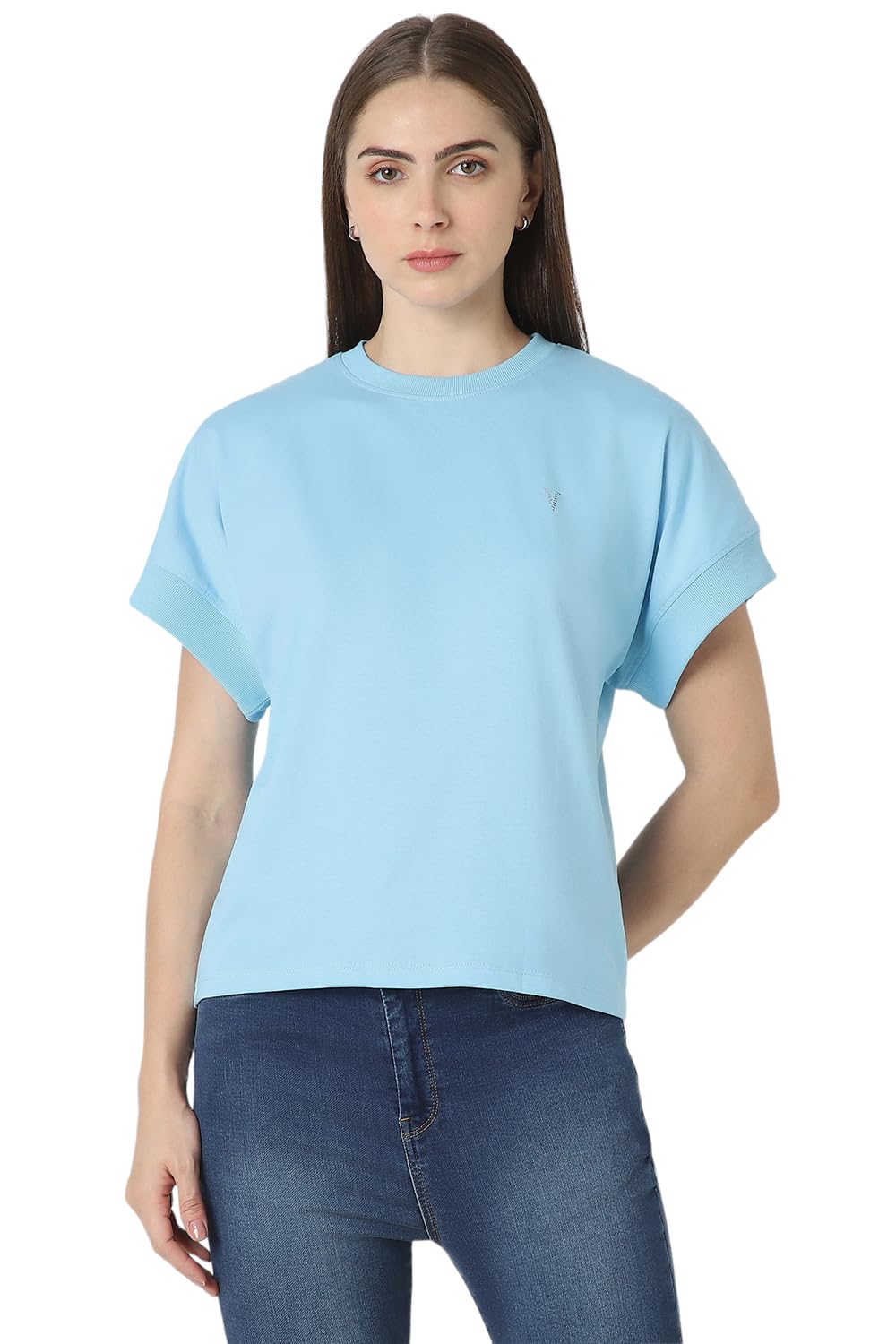 van heusen Women's Cotton Regular Fit Half Sleeve Crew Neck Casual Regular Comfort Fit T-Shirt-picture-10