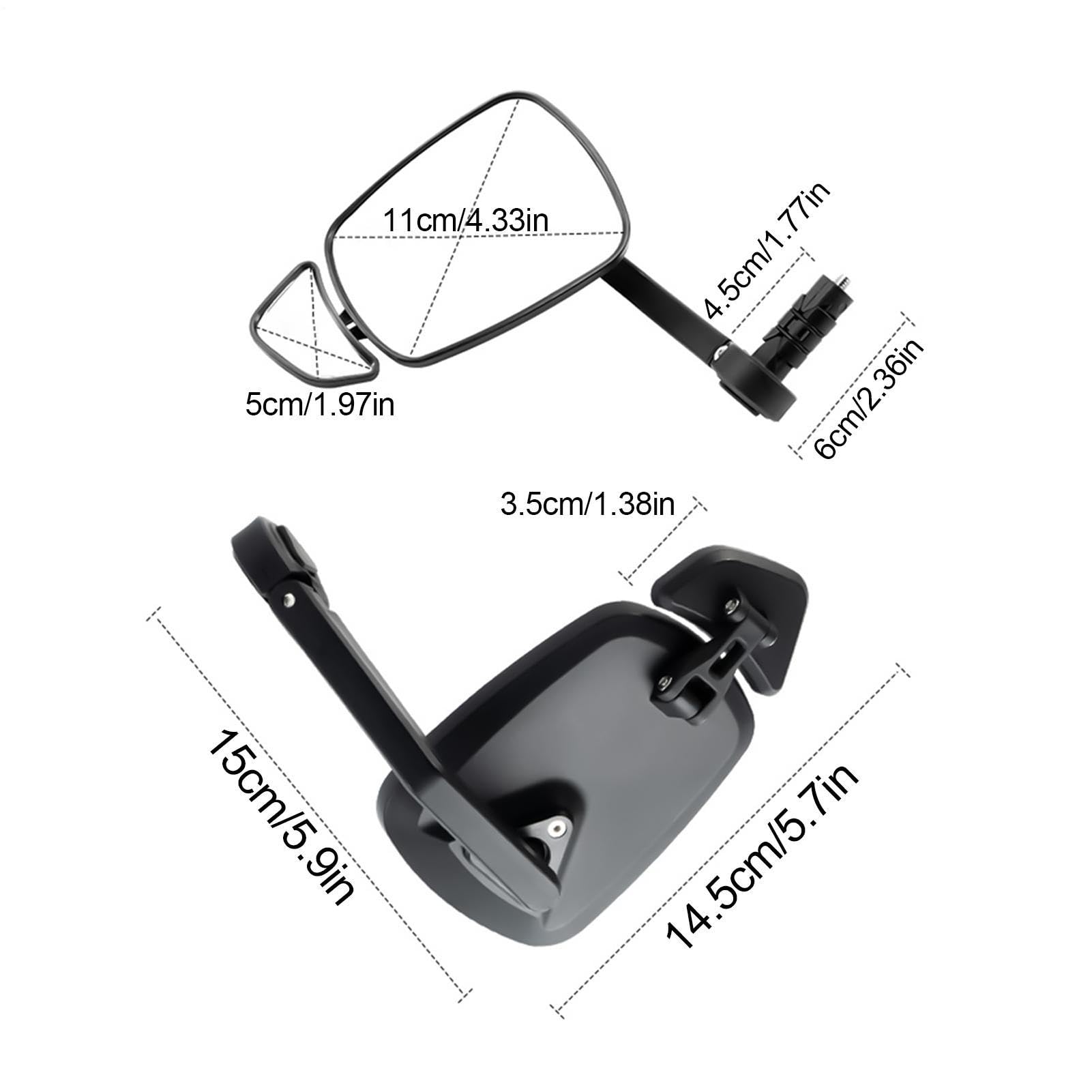 Rétroviseur de vélo à montage sur guidon Grand angle, lentille | Rétroviseur arrière pour guidon pour extérieur, trajets, cyclisme, route, moto, VTT, trottinette,