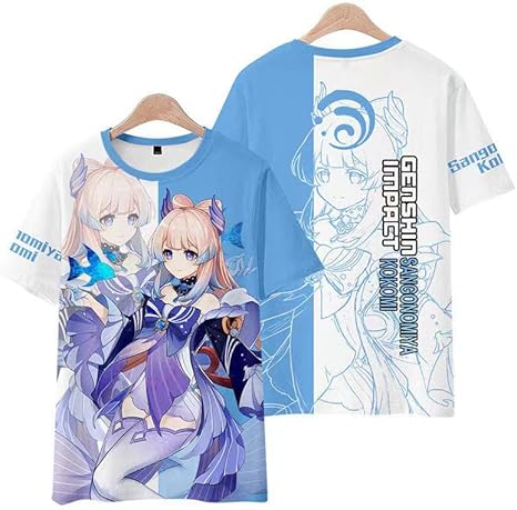 Amazon 原神 Tシャツ 半袖 夏服 大人 学生 肌着 柔らかい 人気 ゲーム アニメ 3dプリント トップス カップル服 コスプレ衣装 キャラクター 胡桃 刻晴 雷電将軍 七七 甘雨 記念シャツ 面白 インナーシャツ ゆったり 吸汗速乾 日常着 誕生日 プレゼント 13 4xl