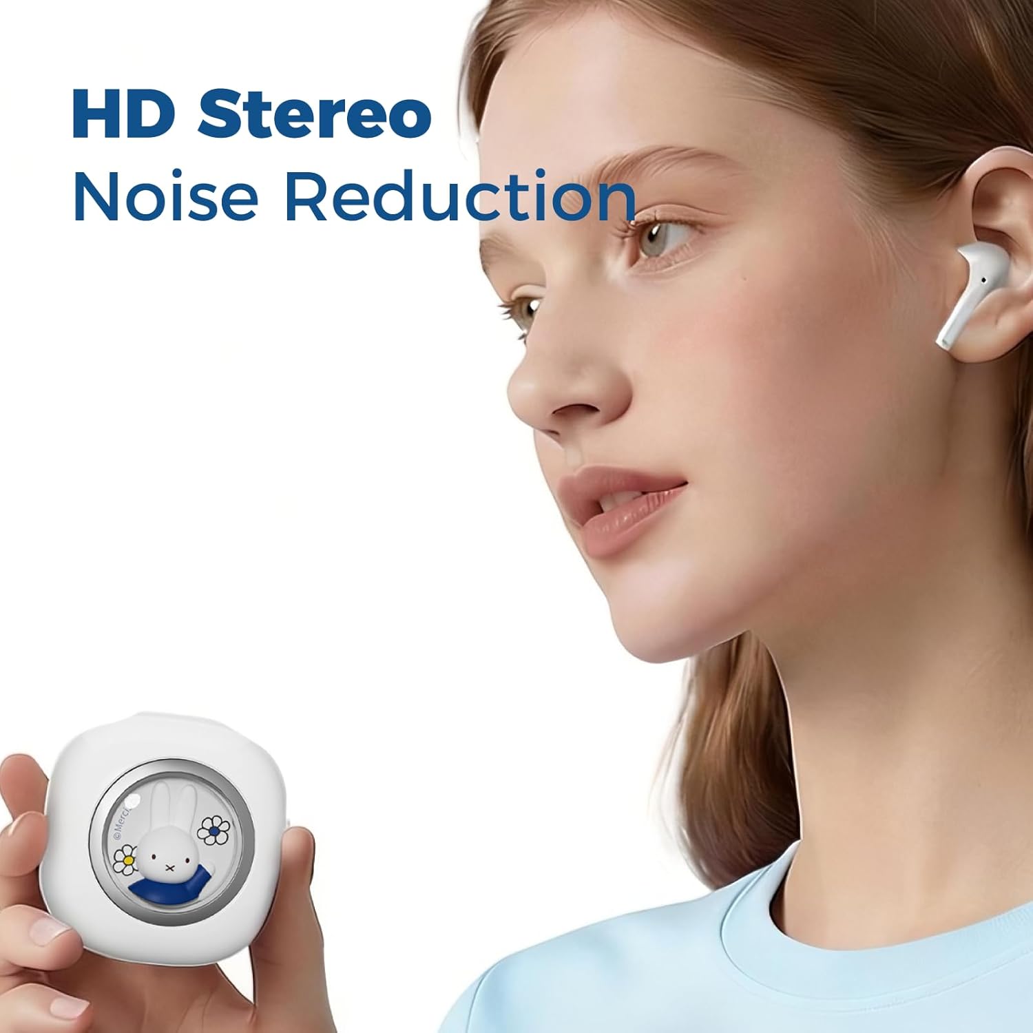 Miffy Bluetooth 5.3 Earbuds-Pro - IPX5 Waterproof, Touch Controls, 30H Playtime.(Blue)