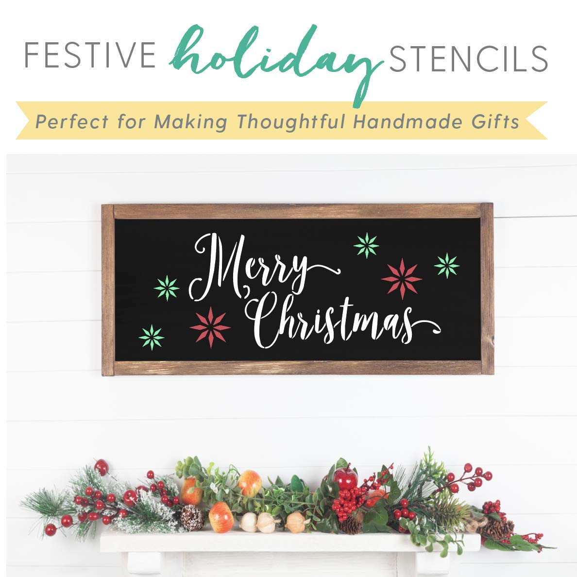 I Like That Lamp Christmas Themed Stencils - Easy DIY Wall Décor for Making Sign Stencils (3 Pack, Chirstmas) 2