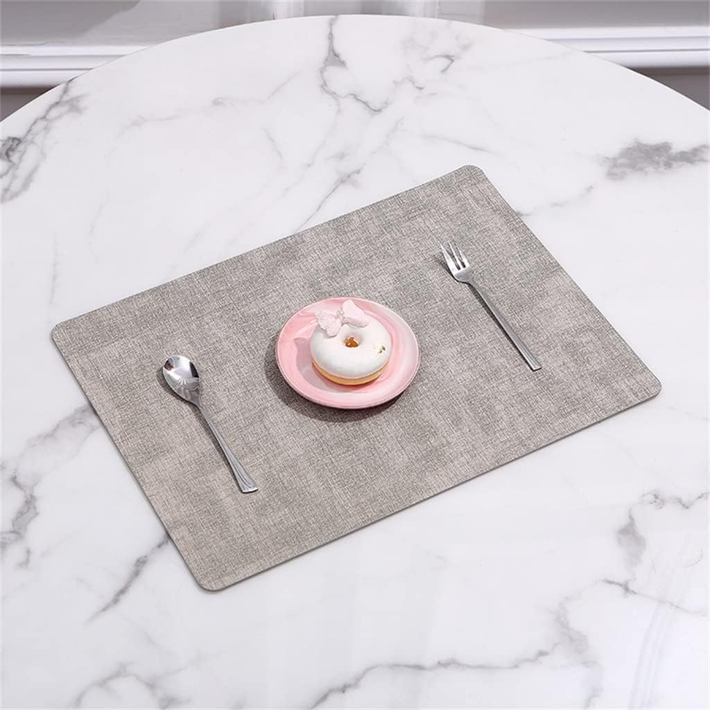 Rectangular Leather Placemat Bowl Plate Protector Coaster Insulation Washable Table Decoration(D)