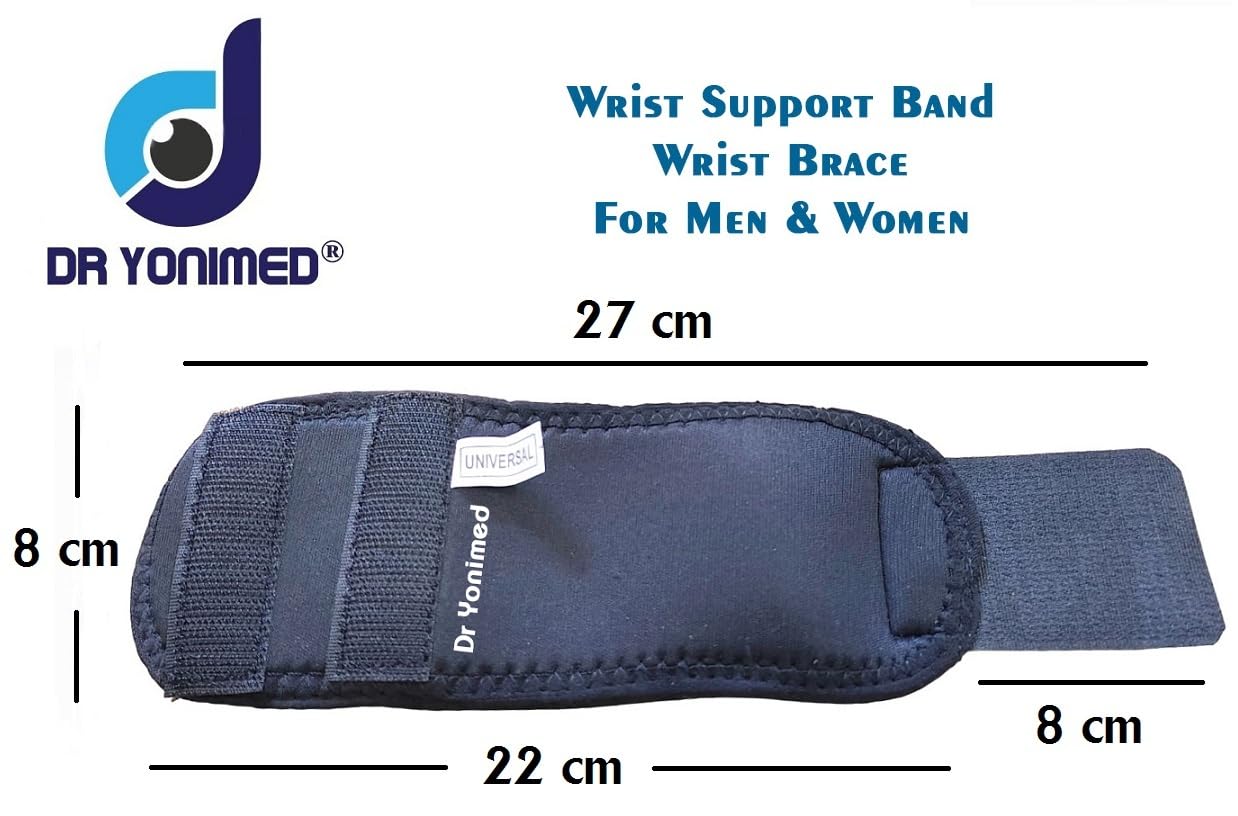 Dr Yonimed Wrist Supporter For Gym Wrist Band For Men & Women for Long Lasting Pain Relief & Stability Universal Size Wrist Brace for Workout, Gym & Pain Relief. 1