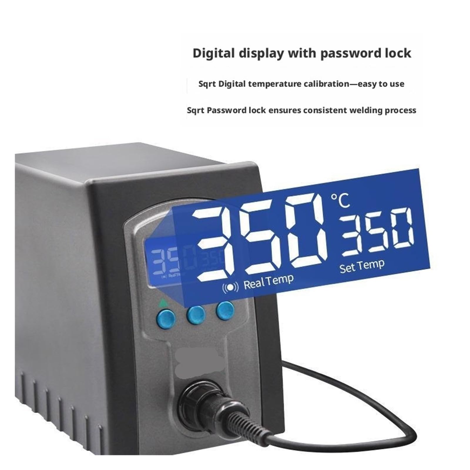 stacja lutownicza, Stacja lutownicza Smart Precision SMD 969D+, zestaw do lutowania stałotemperaturowego z cyfrowym wyświetlaczem LCD(969D+)