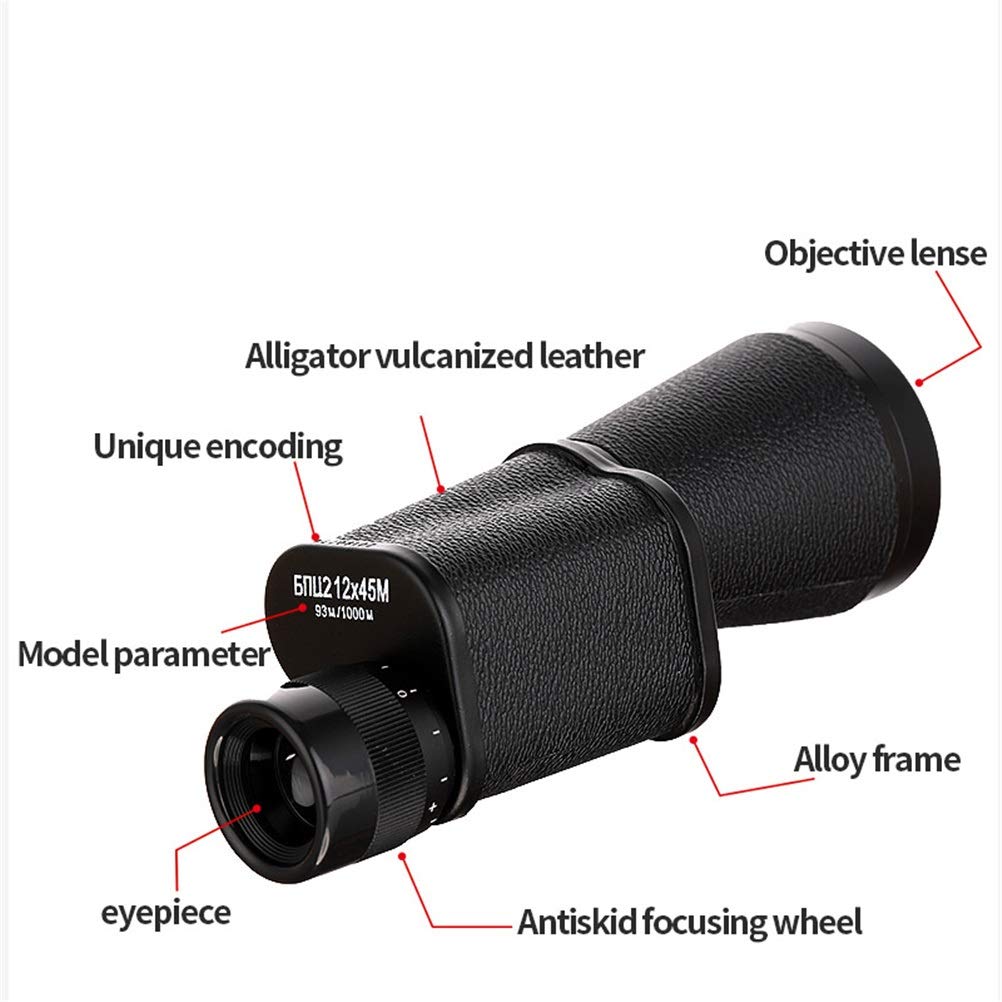 8X30 10X40 12X45 Piccolo monoculare Portatile Potente Piccolo monoculare Portatile da Campeggio Super Caccia Ottico Zoom a Lungo Raggio Ambito di qualità Professionale