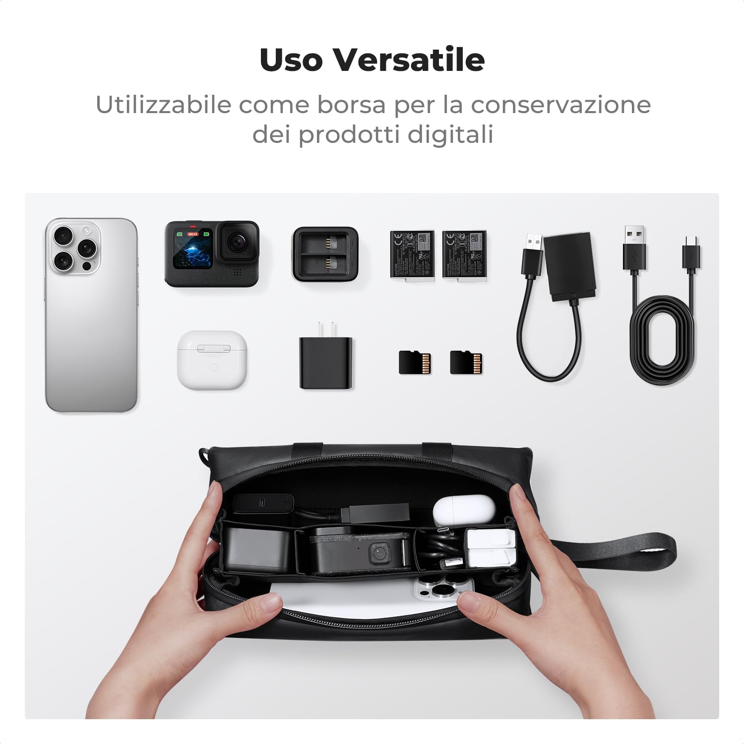 K&F CONCEPT Custodia per DJI Osmo Pocket 3/4 Creator Combo Accessories, Borsa Protettiva di Grande Capacità per il Trasporto e la Custodia da Viaggio Portatile