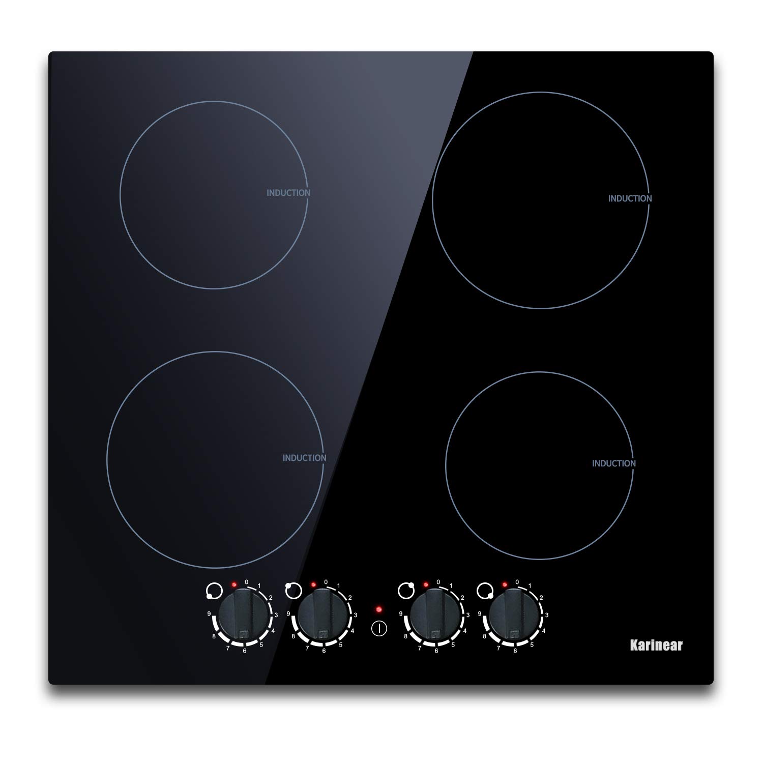 Buy Induction Cooktop 4 Burner, 24 Inch Electric Cooktop with Electronic Knob Control, Builtin