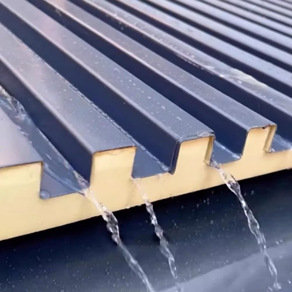 Blachy dachowe ze stopu aluminium, izolowane panele faliste z wypełnieniem z poliwęglanu do szklarni i pawilonów 1,7 cm zadaszenia szare 13 x 120 cm