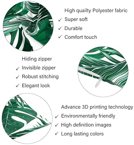 Tropical Leaf Body Pillow Cover Green Palm Leaves Summer Exotic Jungle Floral Long Pillow Case Protector With Zipper Decorative Soft Large Pillowcase Covers Cushoned For Bed,Couch,Home Gifts 20"X54" #TOP5
