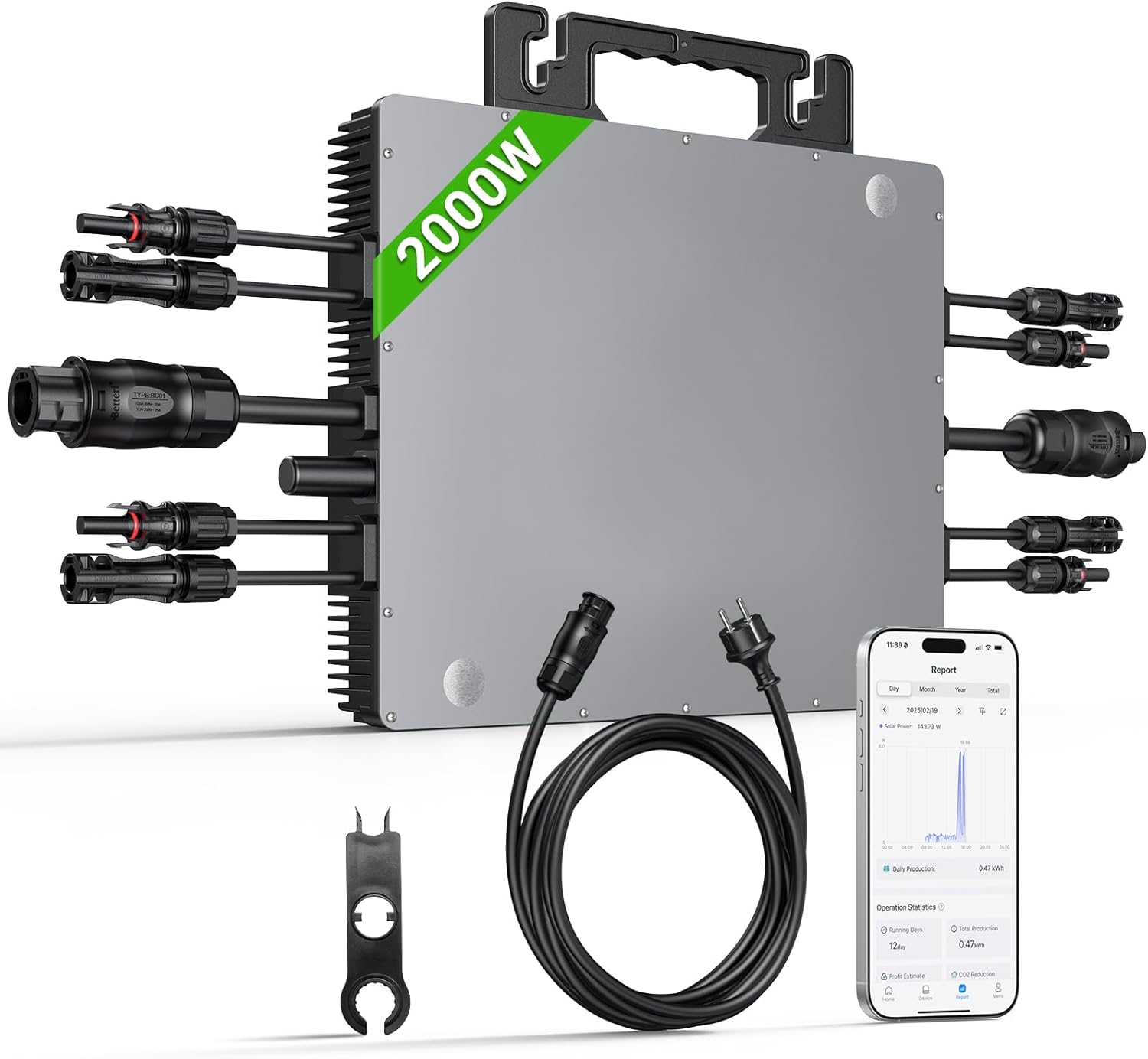 Wechselrichter 2000W mit WLAN & App