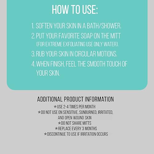 Miniatura 6 de Valitic Exfoliating Glove Body Scrubber - Mitón exfoliante removedor de piel muerta, exfoliante facial y corporal de ducha - Toalla de baño estilo