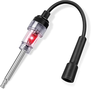 Ohleats Inline Spark Plug Tester, Auto Straight Boot Engine Ignition Tester, Internal External Engine Armature Diagnostic Detector Tool for Motorcycle Lawn Mower, Car Accessories