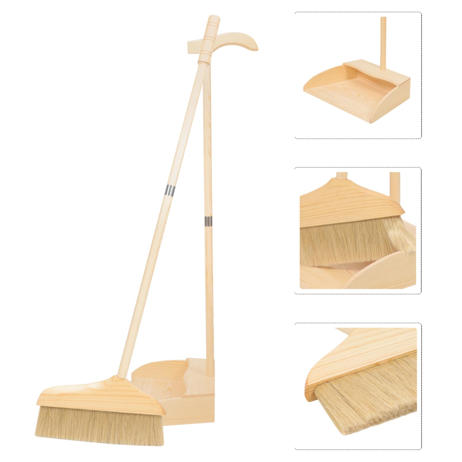 Healifty Juego de Escoba de Barrido Cerdas de Madera Ligera y Mango Ergonómico para Limpieza en Talleres y Cómoda