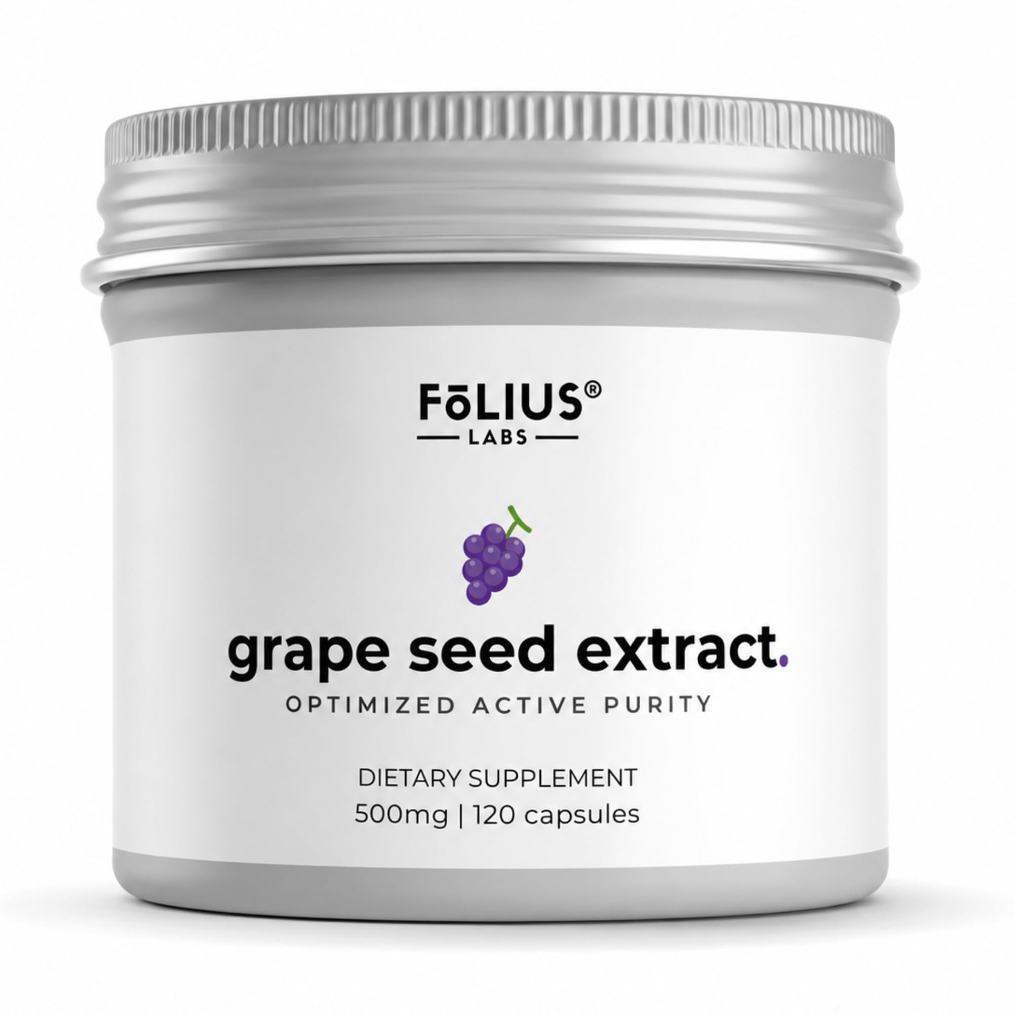 FOLIUS LABS Grape Seed Extract 500mg - 95% OPCs Polyphenols - High Strength Grape Seed Supplement - Support cardiovascular health – 120 Capsules-image-29