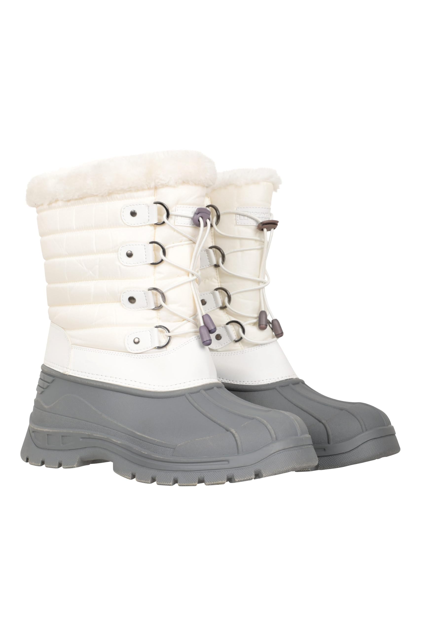 Mountain Warehouse Women's White 'Whistler' Waterproof Fleece Lined Non Slip Warm Winter Snow Boots In | Size: 6