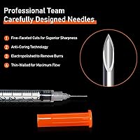 Vista 2 de Jeringa U-100 con aguja, 30G 1/2cc, 5/16 pulgada (8mm), Jeringa, envuelta individualmente, paquete de 20