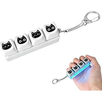 Keyboard Fidget Toy with Black Clicker Cat 4 Buttons Fidget Toys Keyboard Stress Relief Toy for Adults and Children Worry Stone for Office School On the Go