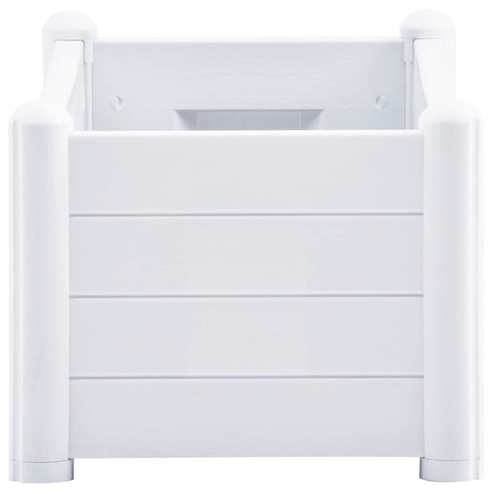 Gecheer Arriate Alto de Jardín,Jardinera Rectangular,Huerto Urbano Exterior, Madera, Marco para Huerto, Verduras Frutas Flores, Blanco 100x43x35 cm