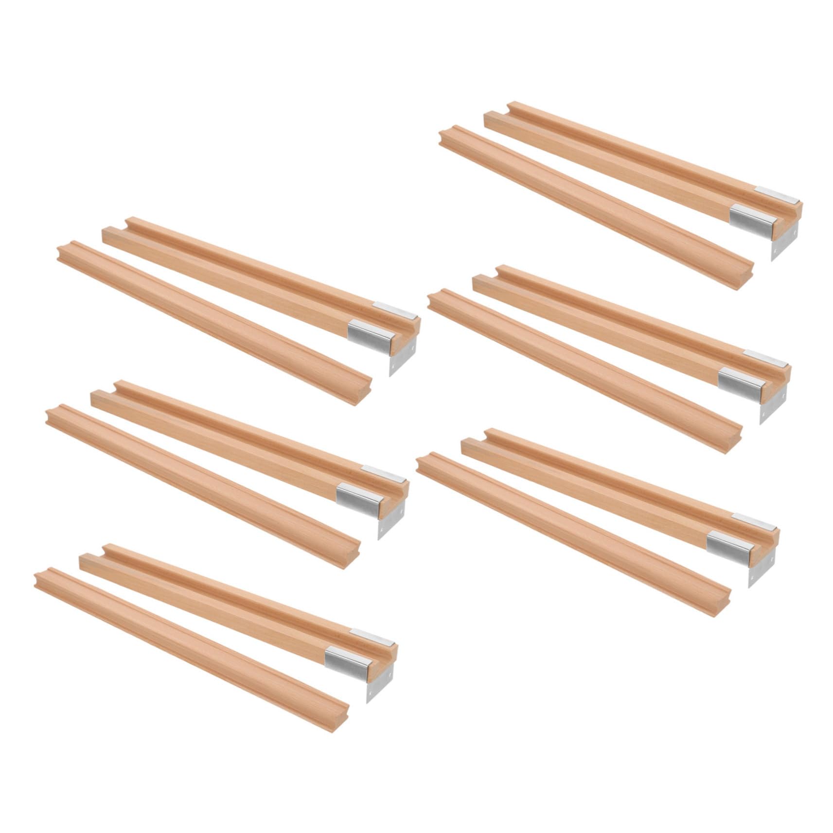 6 Rail tiroir bois avec glissières métalliques centrales kaki pour commode