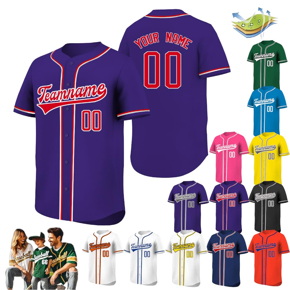 Personalized Custom Baseball Jersey Men Women Youth Baseball Shirts