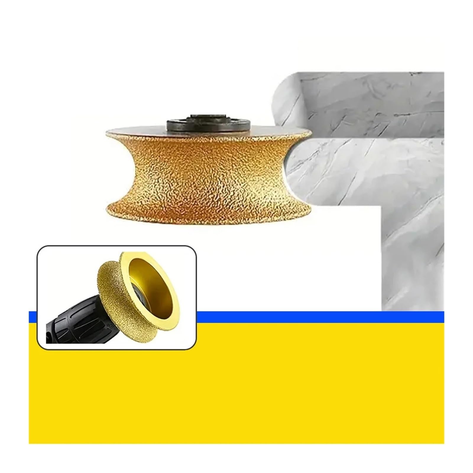 Schleifscheibe für Kantenprofile 1 Stück gelötete Diamant-Rundpolierscheibe, 20 mm Bohrungsdurchmesser, Keramikkantenscheibe(15mm)