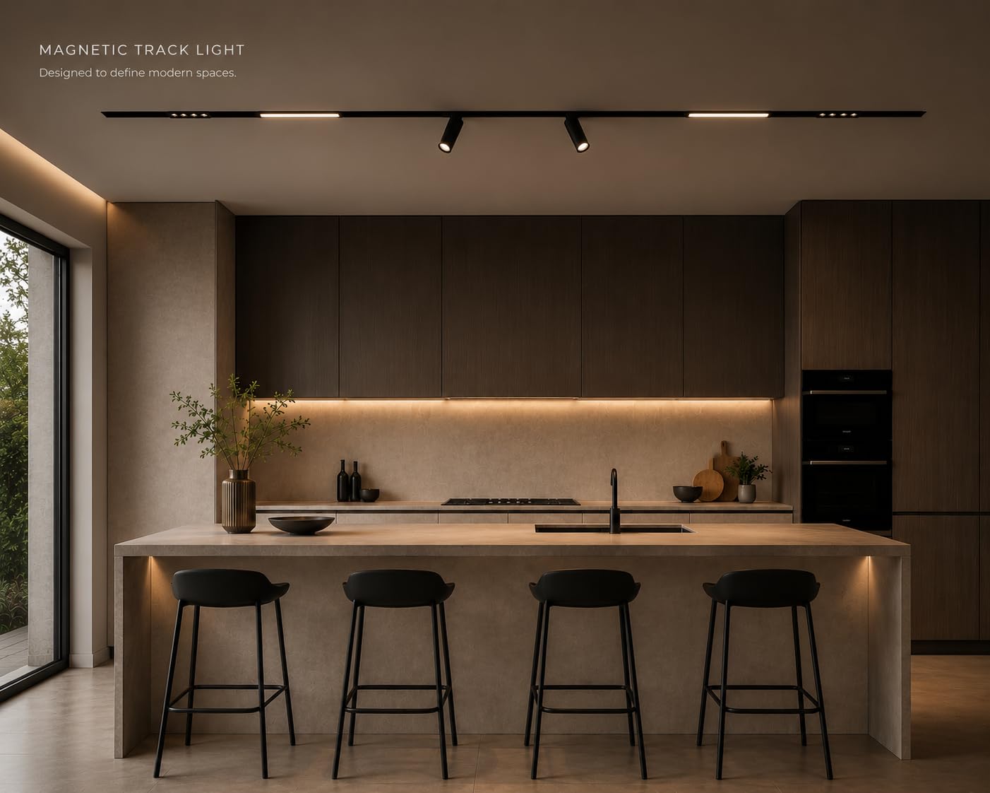 Trendy Illumina Magnetic Track Light Kit 2 Meter | Recessed Ceiling Track Lighting System with 2 Spot Lights, 2 Diffused Lights, 2 Grill Lights & 200W Driver | Black (Warm White)-image-35
