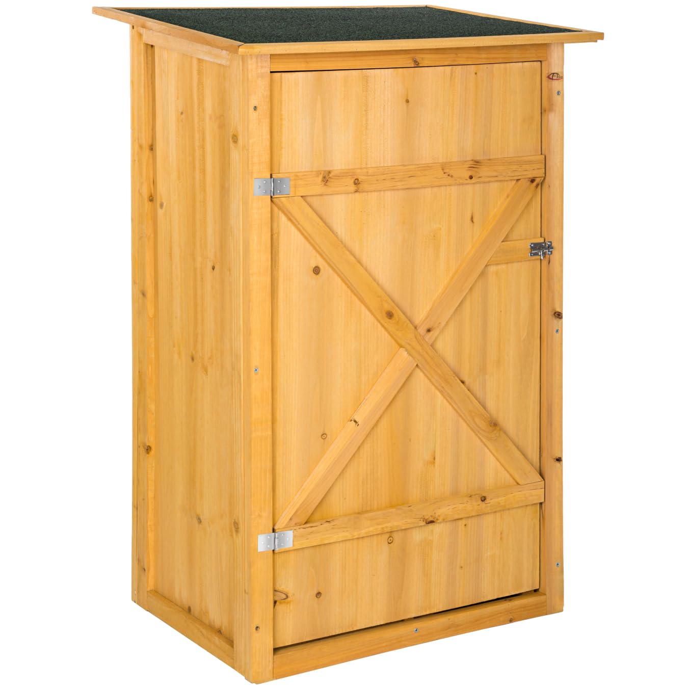 tectake® Caseta Jardin Exterior, Madera Impregnada, Impermeable, Armario Jardin Exterior con 2 Estantes y Puerta Doble, Cobertizo Exterior, Armario Herramientas, Armario Jardín, Amplio - Madera