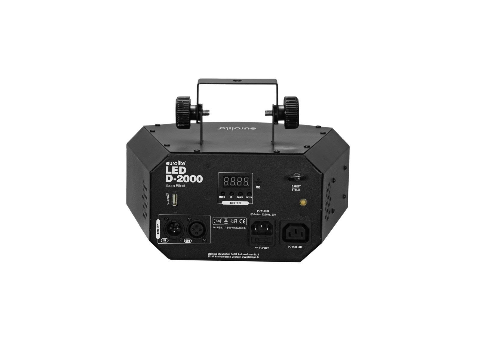 EUROLITE LED D-2000 Strahleneffekt | Extrem lichtstarker Derby mit 5 x 10-W-LED in R,G,B,A,W