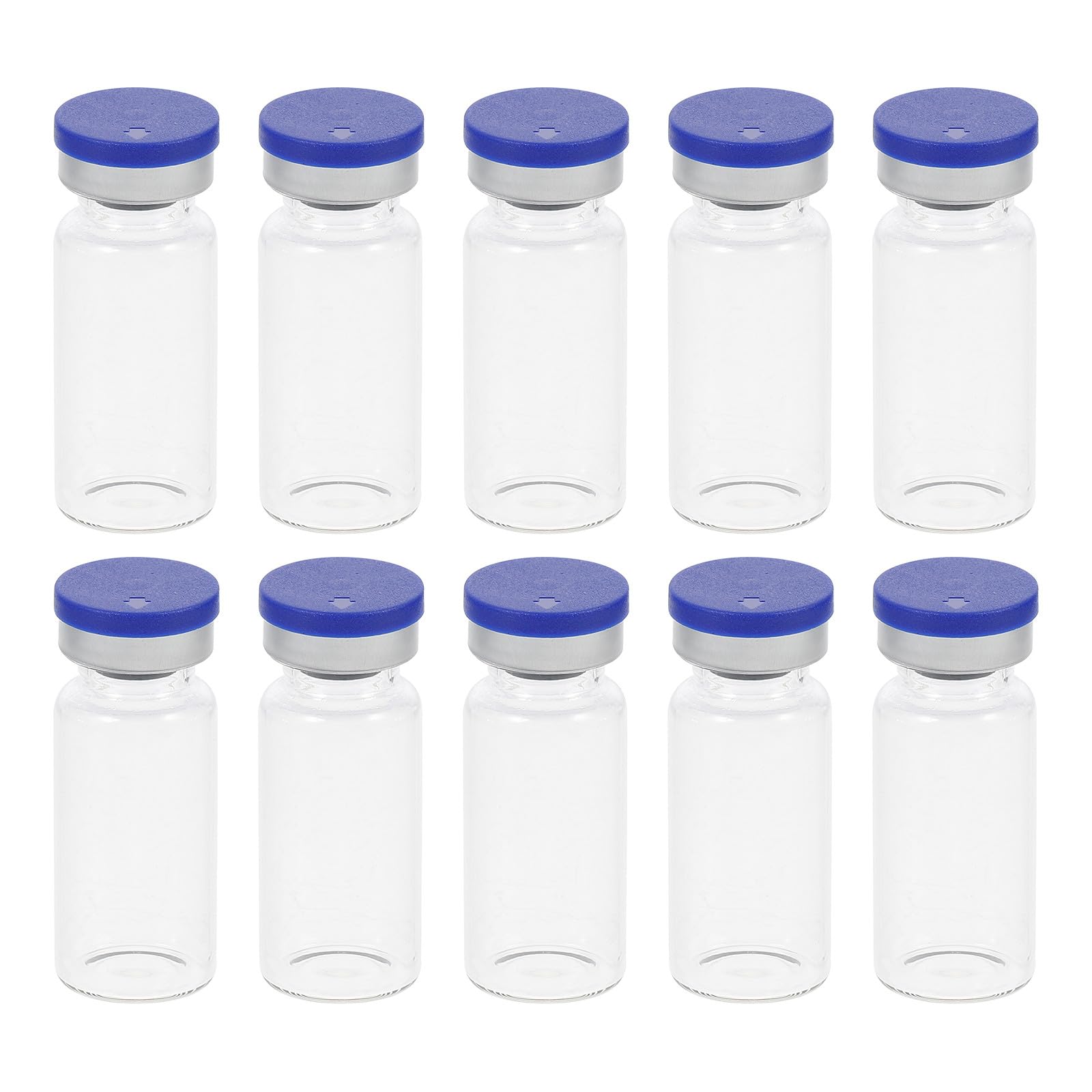 Laboratorio de Vidrio Transparente 10 Ml, Botellas Rellenable con Tapa Hermética, 100 Unidades para Almacenamiento de Reactivos y Muestras en Laboratorio, Uso Profesional