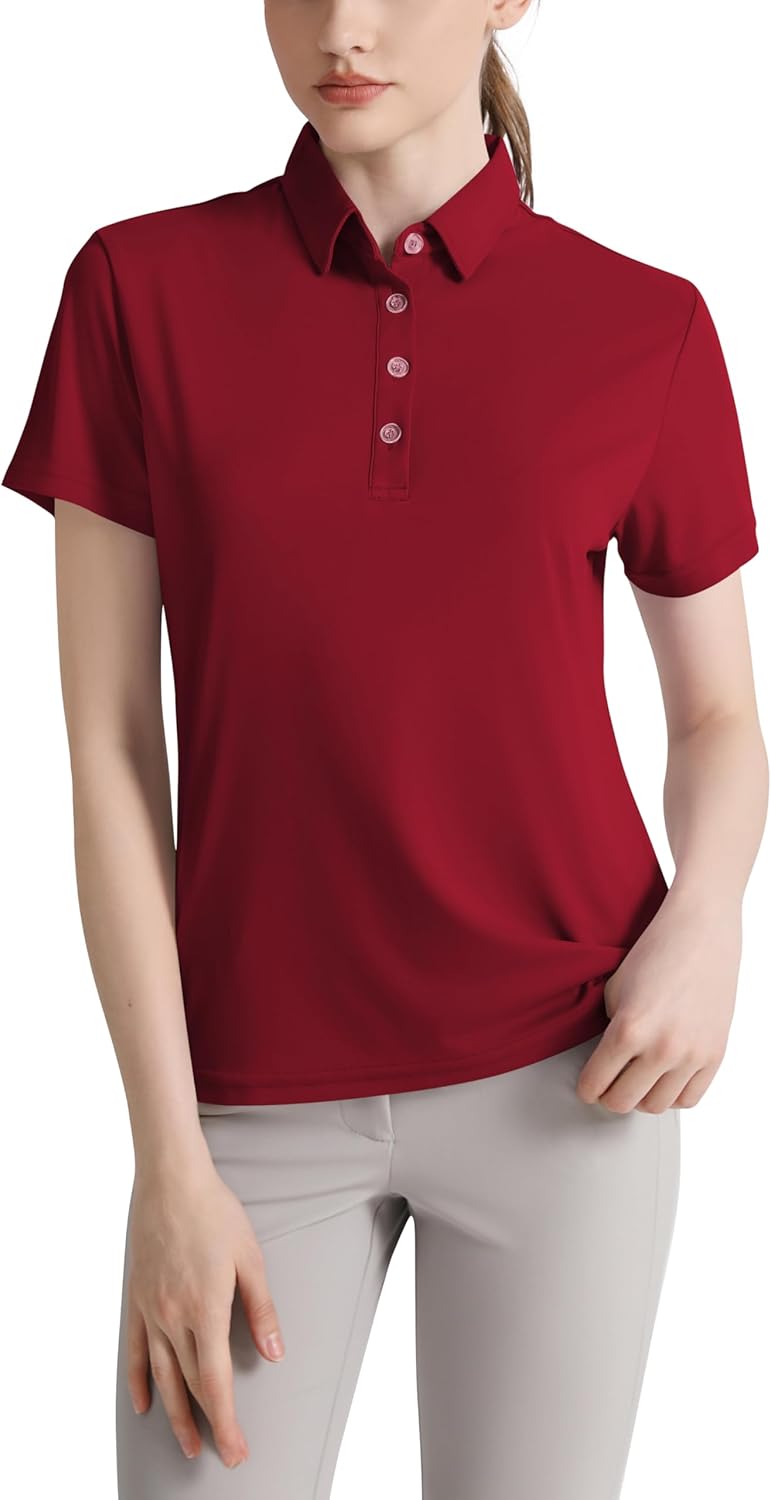 Women's Polo Shirts UPF 50+ Casual Sun Protection Work Quick Dry 4 Buttons Short Sleeve Collared Golf Shirt XS-3XL - Image 3