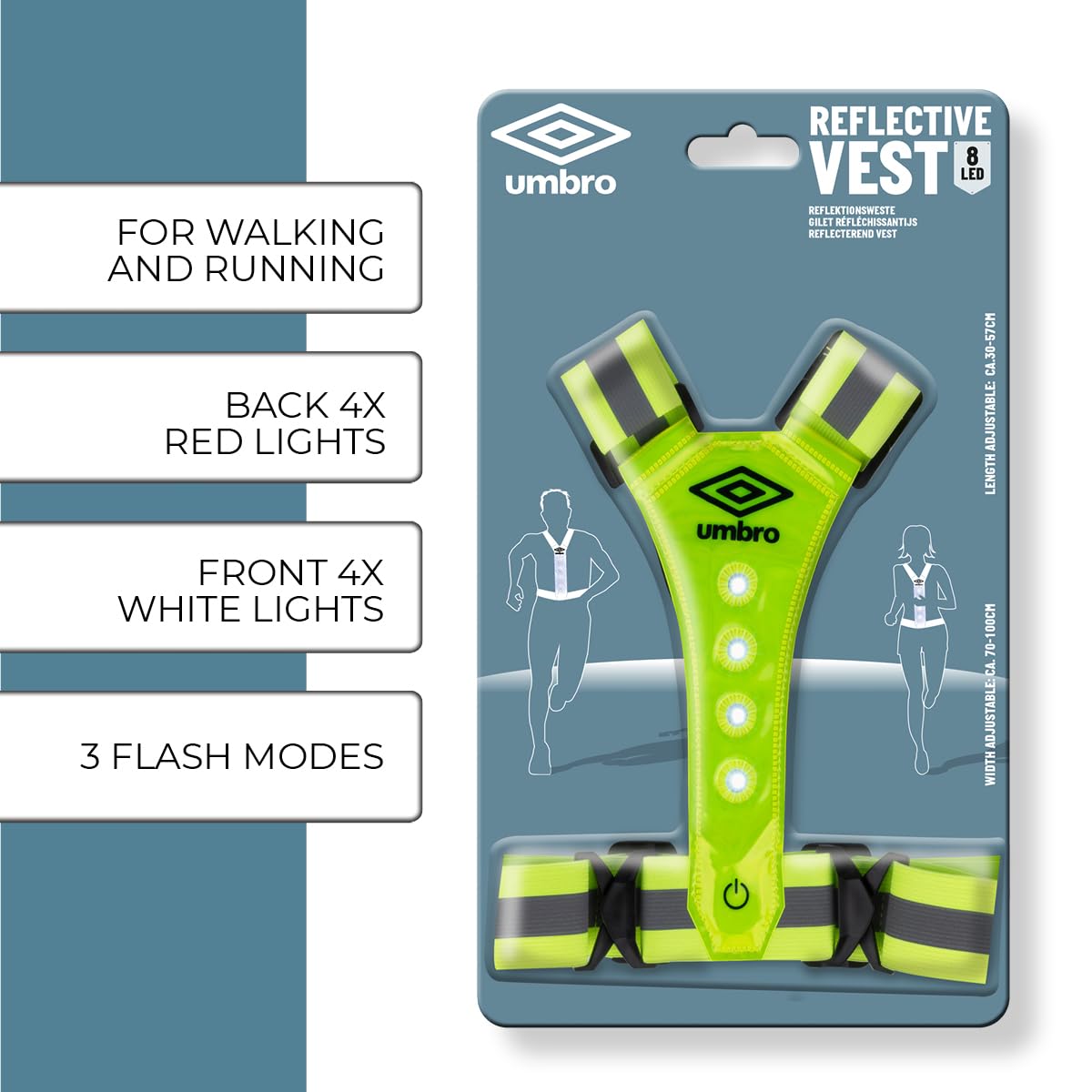 Umbro Hi Vis Running Vest – High Vis Running Reflective Vest – Running ...