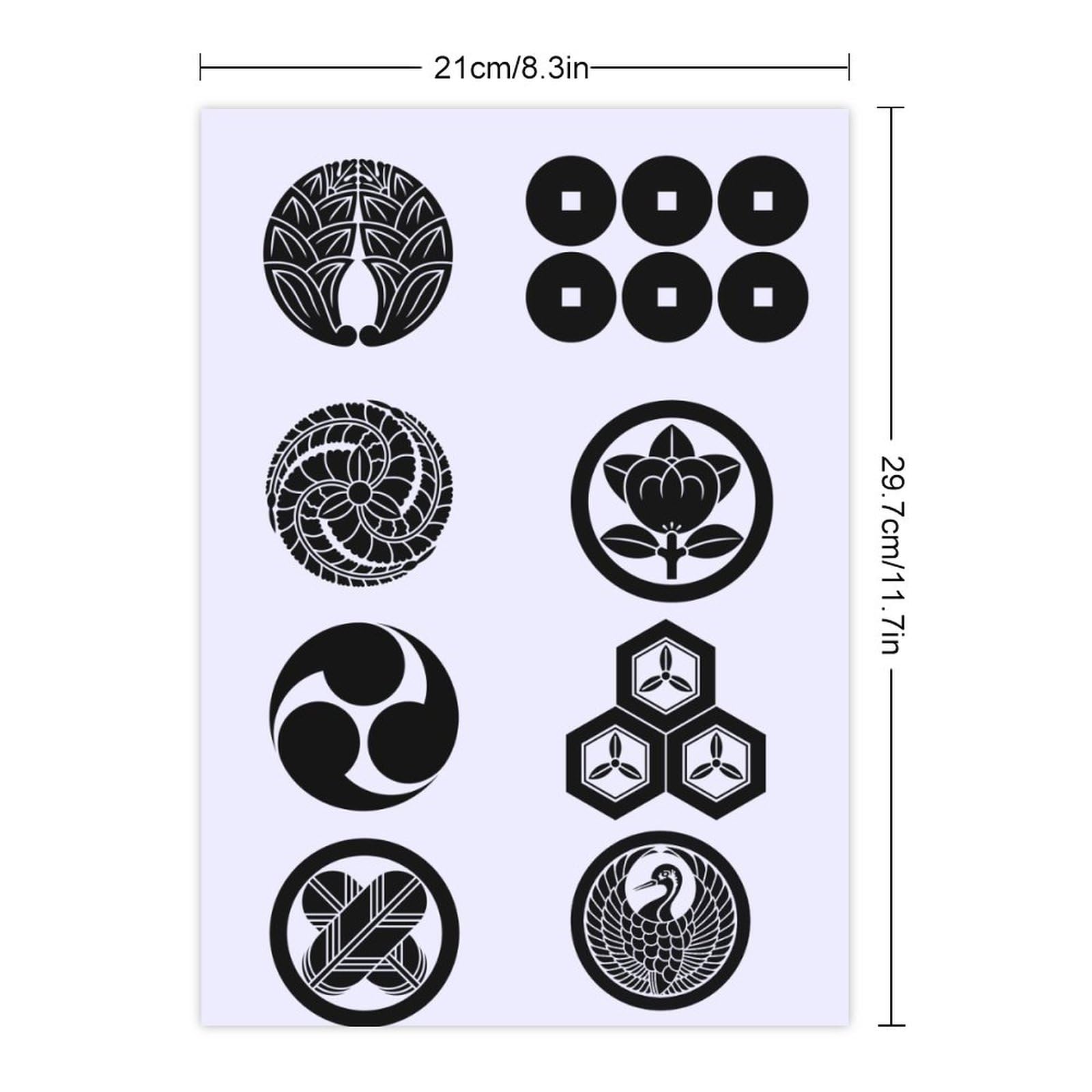 Amazon.co.jp: 防水ステッカーセット 家紋 杉田玄白 鶴の丸 家紋 三葉