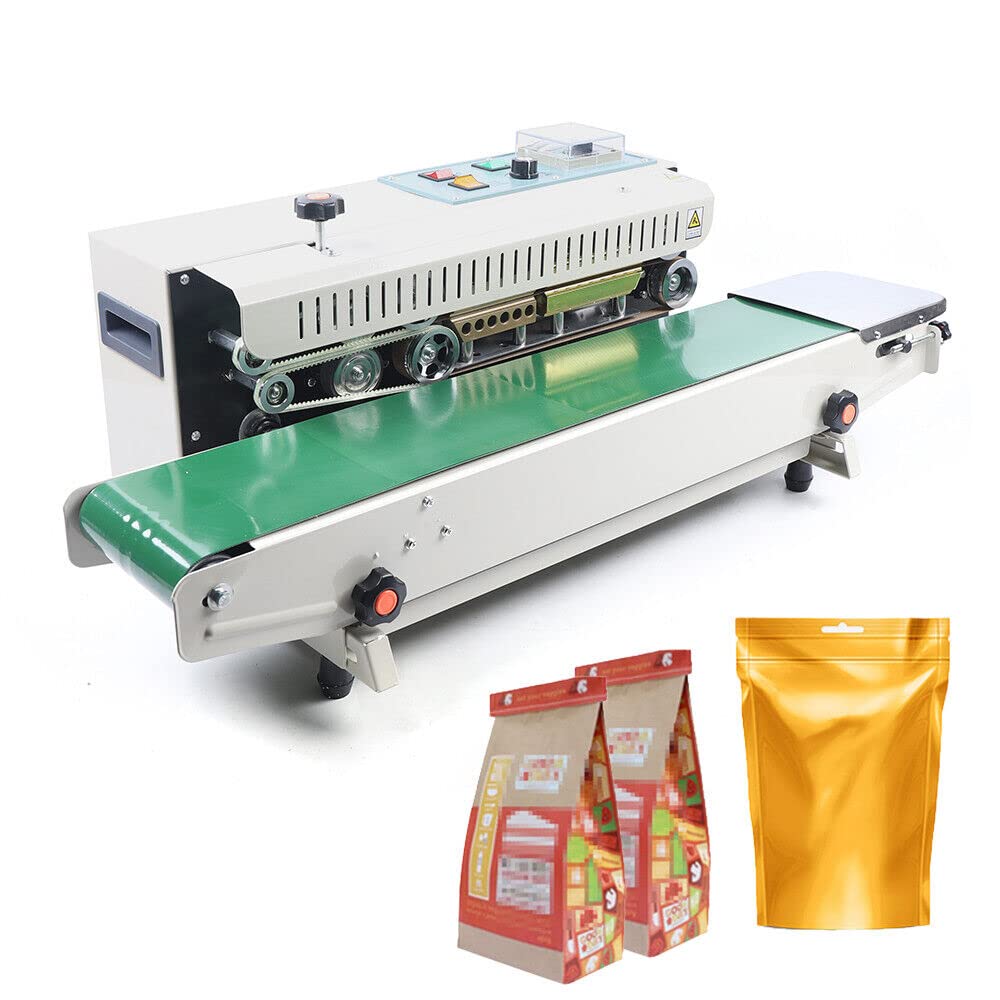 Automatische Versiegelungsmaschine, Heißsigelmaschine Lebensmittel Sealer Siegelmaschine für Plastiktüten Aluminiumfolie Verbundbeutel