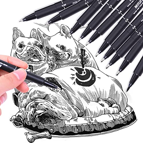 10 Sizes Calligraphy Pens Hand Lettering Archival Ink Fine Liner Water & Fade Proof Assorted Nibs Fine Calligraphy Point, Sketching, Drafting, Writing, Illustration, Scrapbooking, Doodle #TOP1